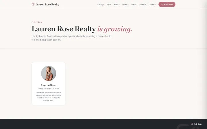 Team profiles — built for the agents joining the brokerage
