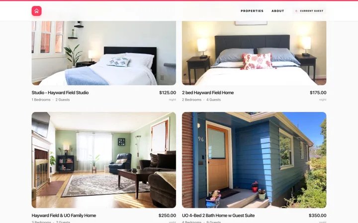 The collection — five direct-booking properties