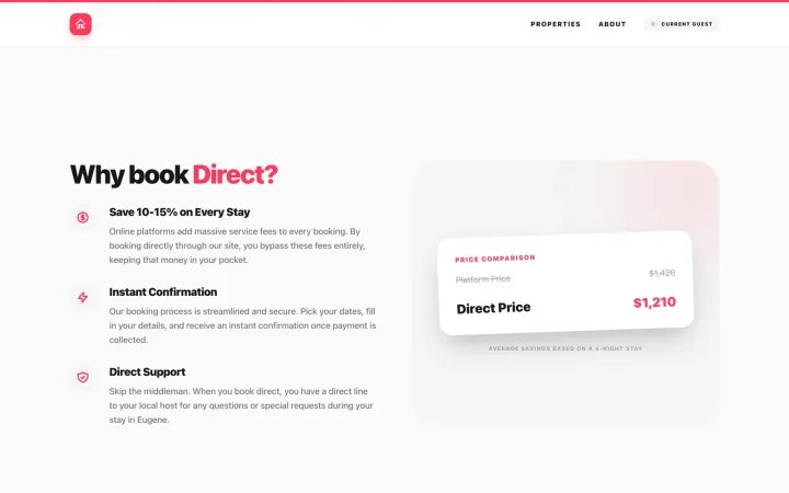 Why book direct — platform vs direct price