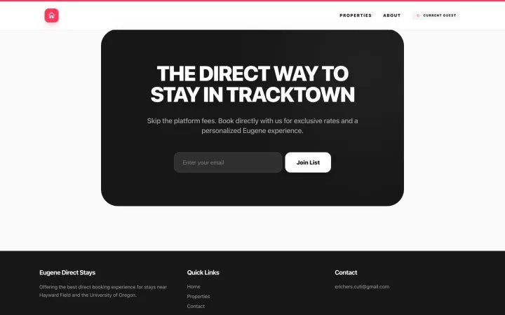 The direct way to stay in Tracktown